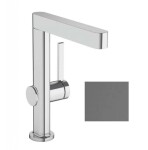 HANSGROHE - Finoris Umyvadlová baterie, s výpustí Push-Open a otočným výtokem, kartáčovaný černý chrom 76060340