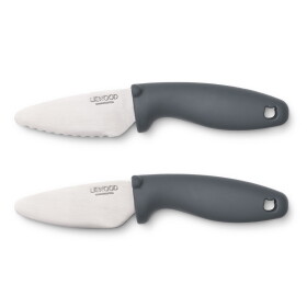 LIEWOOD Dětský nožík Perry Whale Blue – set 2 ks, modrá barva, kov, plast