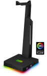 NEO Stand-It RGB stojánek na sluchátka + USB hub, ČERNÝ