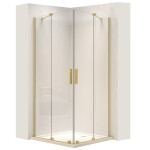 REA - Sprchová kabina Montana Double Gold Brush 90x90 REA-K6636