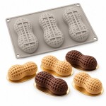 Cesil Cesil Silikonová forma na pečení/na mražené dezerty Arašídy (na 3 ks) 5 x 10,5 cm
