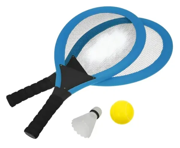 RULYT Líný tenis set modrý / 2× raketa / míček / košíček (OG-BEACH TEN01)