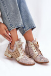 Kožené Kotníkové Boty Maciejka 05541-04 Béžovo-Zlaté 37