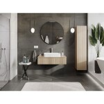 MEXEN/S - Rivel koupelnová skříňka pod umyvadlo 100 cm s deskou, 1 šuplík, reliéf , dub 91A20-10023-1-BFC81