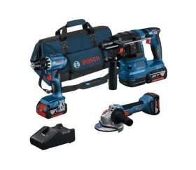 BOSCH 0615A5007L / Aku sada GSR 185-LI GWS 18V-8 GBH 18V-22 / 3x Aku 4.0 Ah / taška / nabíječka (0615A5007L)