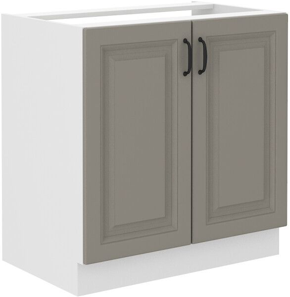 Spodní skříňka pod dřez Stilo 80 ZL 2F BB Barva korpusu: Bílá, Barva dvířek: Clay Grey