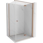 MEXEN/S - Mist-F sprchový kout skládací dveře pravá 110 x 120, transparent, měď kartáčovaná 8A6T-110-120-65-00-P