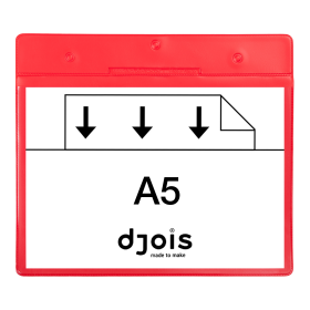 Djois závěsná identifikační kapsa s otvory, A5, červená, 10 ks