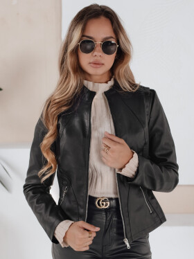 Dámská kožená bunda černá FashionStreet TY5201 L