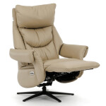 Relaxační křeslo, elektrické zabudované ovládání, krémová, kůže,TV-B3980 CRM3