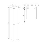 Mereo Aira, koupelnová skříňka 170 cm vysoká, pravé otevírání, dub Kronberg CN724PNN