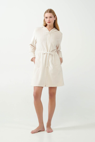 Vamp Fleecový župan na zip 21360 Vamp beige skin
