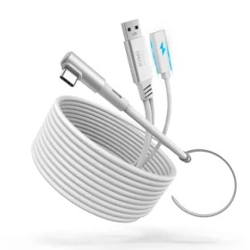 Kiwi design 5M Link Cable with charing 5m bílá / kabel pro virtuální realitu / 18W / USB 3.2 (QC-8U/HJT-544)