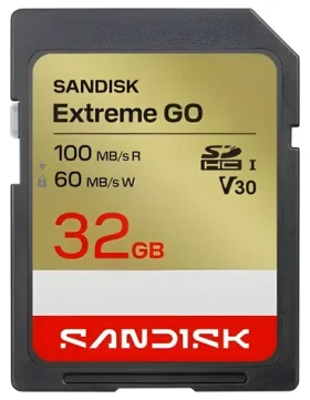 SanDisk Extreme Go SDHC 32 GB / Paměťová karta / čtení 100 MB/s / zápis 60 MB/s / vhodné pro 4K (SDSDXGN-032G-GNCIN)