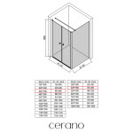 CERANO - Sprchový kout Antelo L - L/P - 6 mm - chrom, transparentní sklo - 84x40 - otočný CER-666847