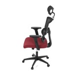 Kancelářská židle, potah bordó látka a černá síťovina MESH, houpací mech.