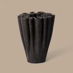 Ferm Living Kameninová váza Dedali Dark Brown Small, hnědá barva, keramika