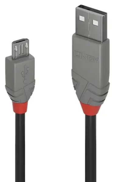 Lindy / USB kabel / USB A - Micro-USB B / 5 m / Černá (36735)