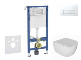 GEBERIT - Duofix Set předstěnové instalace, klozetu Oudee a sedátka softclose, tlačítko Delta50, alpská bílá SANI11CA3137B