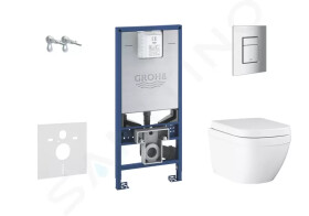 GROHE - Rapid SLX Set předstěnové instalace, klozetu a sedátka, tlačítka Skate Cosmopolitan S, Rimless, softclose 39603SET-KX