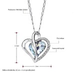 Náhrdelník Swarovski Elements True Love modrý - srdíčko, Světle modrá 42 cm + 5 cm (prodloužení)