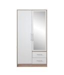 FRONTI Šatní skříň SMART III 100 se zrcadlem dub sonoma + bílý lux 13457