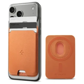 Spigen Valentinus metalická oranžová / Držák na karty / MagSafe / 3 karty (AFA11339)