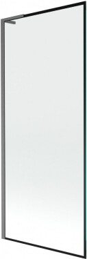 MEXEN/S - Next L vanová zástěna FIX 80 x 150, černá vzor, grafit kartáčovaná 895-080-000-03-70-66