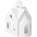 Räder Porcelánový svícen domeček Mountain Chapel, bílá barva, porcelán