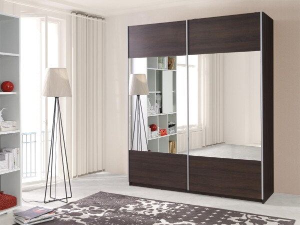Šatní skříň Vario Barva korpusu: Wenge, Rozměry: 175 cm, Dveře: Zrcadlo