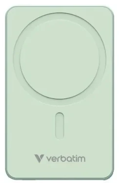 Verbatim Charge 'n' Go Essentials Magnetická bezdrátová powerbanka 5000mAh zelená / USB-C / MagSafe / 15-20W (32226)