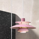 Louis Poulsen Závěsná lampa PH 5 Mini Hues of Rose, růžová barva, kov