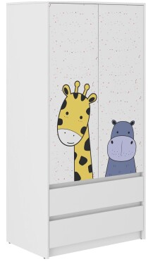 DumDekorace Dětská šatní skříň s velkou žirafou 180x55x90 cm 23732