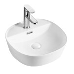 Mereo Umyvadlo na desku s přepadem, Lota, 400x400x150 mm, čtvercové, keramické UC404015S