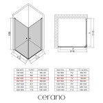 CERANO - Sprchový kout Antelo Duo L/P - 6 mm - chrom, transparentní sklo - 80x80x190 - otočný CER-433284