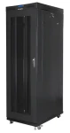 Lanberg Rack 27U černá / Stojanový rozvaděč / 19" / 800x1200 mm / Flat pack / Perforované dveře / LCD (FF01-8227-23BL)