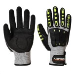 Rukavice Anti Impact Cut Resistant 5 A722 protipořezové na suchý zip L šedo-černé