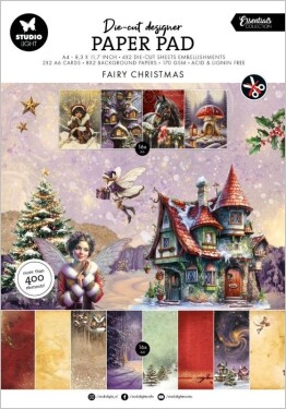 Kreativní blok s výseky Studio Light Fairy Christmas, A4, 28 l. - Vánoce s vílami
