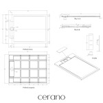 CERANO - Sprchová vanička obdélníková Loro - litý mramor - tmavě šedá - 120x90x3,5 CER-8050BD80372