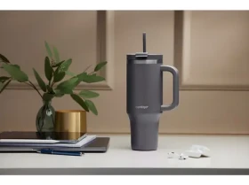Contigo Thermalock Tumbler šedá / Termo hrnek se slámkou / 1,2 l / nerez / výdrž chladu 29 h (2217788)