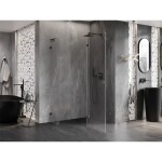 MEXEN/S - Lunar L sprchový kout pětiboký křídlový pravá 80 x 90, transparent, grafit metal 831L-080P-090L-95-00-P
