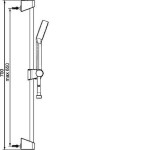 HANSA - Basicjet Sprchová souprava s nástěnnou tyčí 65 cm, chrom 44780213