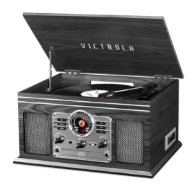 Victrola VTA-200B šedá / Gramofon s rádiem CD MC mechanikou / 33 45 78 / FM / BT / RCA / repro (100002201663)
