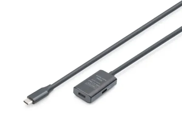 Digitus USB-C černá / Prodlužovací kabel / USB 3.2 Gen1 5G / 5 m / aktivní (DA-73108)