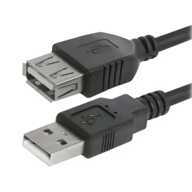 Logo USB A samec - samice 3 m černá / Prodlužovací kabel / USB 2.0 / 480 Mb/s (17060)