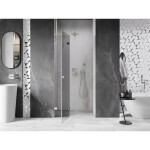 MEXEN/S - Lunar L sprchové dveře křídlové levé 95, transparent, chrom 834L-095-000-01-00-L