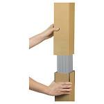 15 x Dlouhá krabice 100x100x1200-2000mm, teleskopické víko, hnědá, třívrstvá vlnitá lepenka (3VVL) RAJA