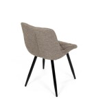 Židle jídelní, krémová látka, nohy černý kov