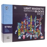 Mamido Magnetická stavebnice s kuličkovou dráhou a LED osvětlením 228 dílků