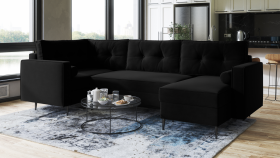 FRONTI Sedací souprava HERMEN černá - DREAM VELVET 202.12